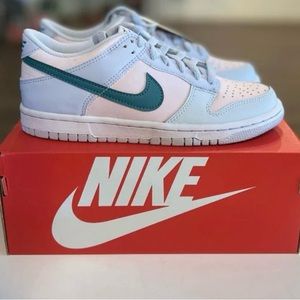 Nike Dunk Low, mineral teal. Size 6.5y/8 womens.